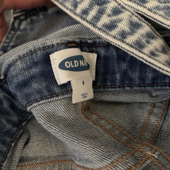 Old Navy Overalls Women 6 Light Wash Denim Bib Skinny Hip Zip Carpenter Festival - Picture 8 of 9